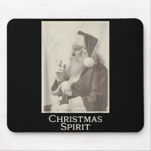 Smoking Santa, Funny Christmas Spirit  Mouse Pad