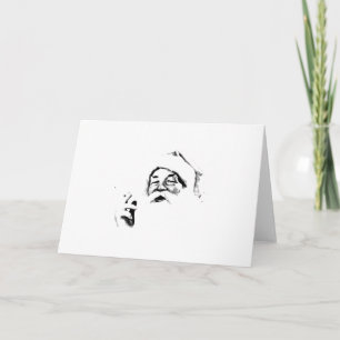 Smoking Santa. Vintage Santa Smoking A Cigarette. Holiday Card