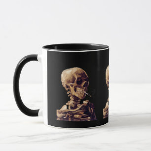 Smoking skeleton by Van Gogh Mug