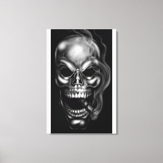 SMOKING SKULL CANVAS PRINT