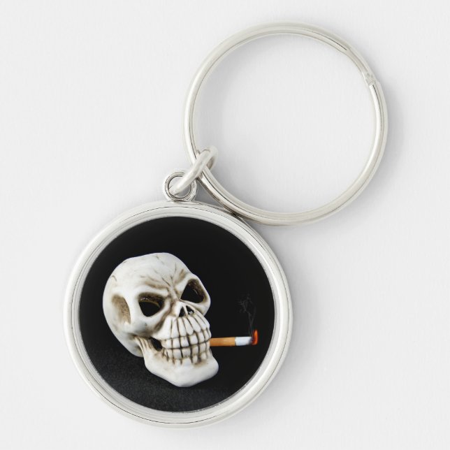 Smoking Skull Keychain (Front)