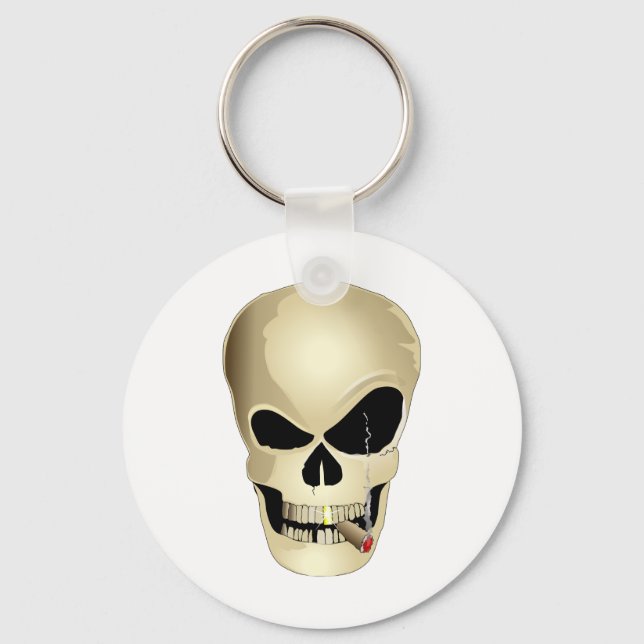 Smoking Skull Keychain (Front)