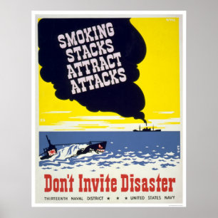 Smoking stacks attract attacks - WPA Poster