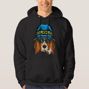 Smoking  Sunglasses Sunflowers Hat Dog  Beagle Hoodie