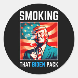 Smoking That Biden Pack - Trump 2024 Classic Round Sticker