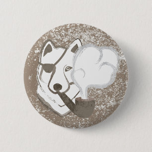 Smoking Wolf 2 Inch Round Button