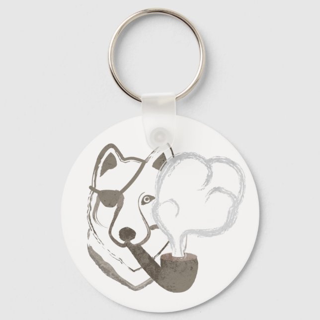 Smoking Wolf Keychain (Front)