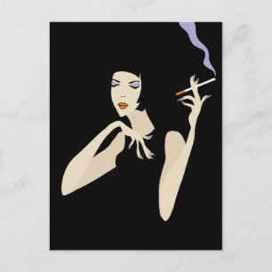 Smoking Woman Postcard