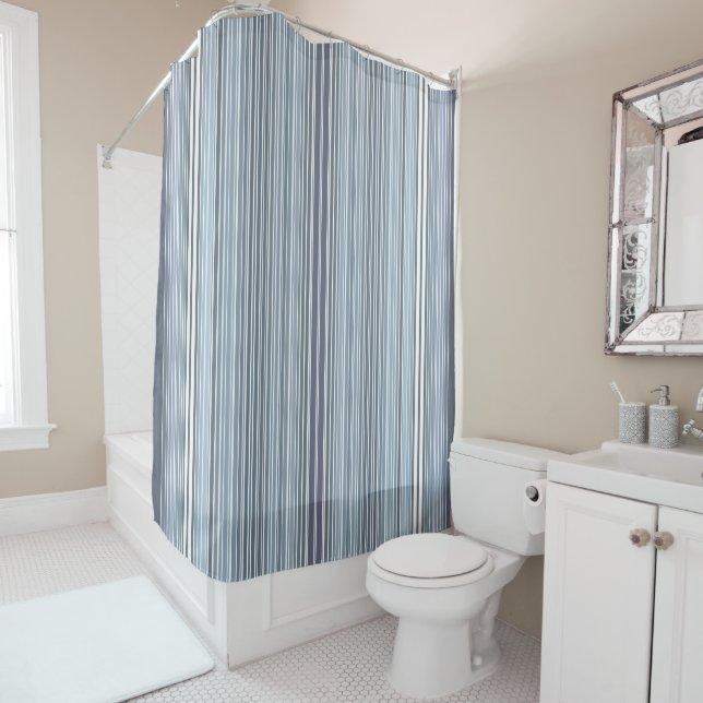 Smoky Blue Lavender Stripes (In Situ)