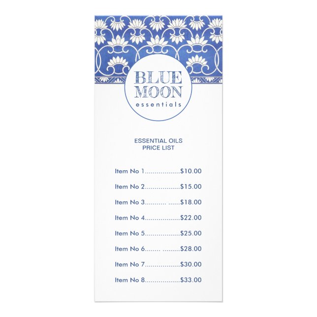 Smoky Blue Monogram Craftsperson Rack Card (Front)