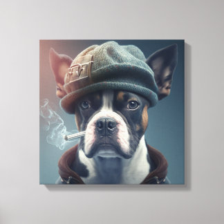 Smoky dog canvas