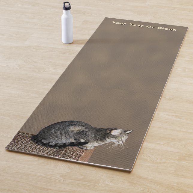 Smoky Gray Tabby Cat Yoga Mat (In Situ)