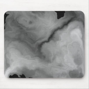Smoky Grey and Black Marble  Mouse Pad