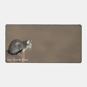 Smoky Grey Tabby Cat Desk Mat