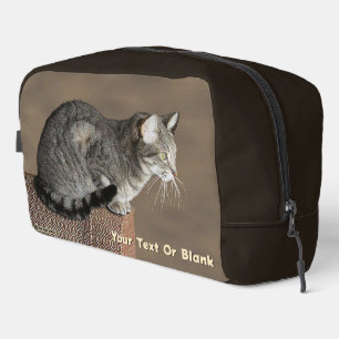 Smoky Grey Tabby Cat Dopp Kit