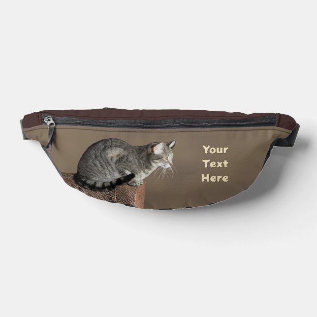 Smoky Grey Tabby Cat Fanny Pack (Lay Down)