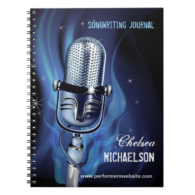 Smoky Microphone Performers Songwriting Notebook (Front)