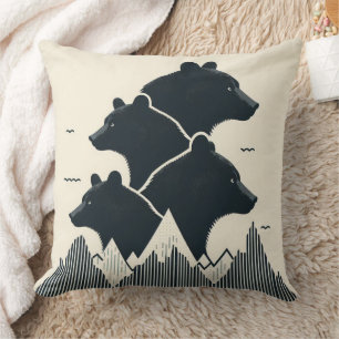 Smoky Mountain Sentinels Throw Pillow