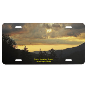 Smoky Mountain Sunset License Plate