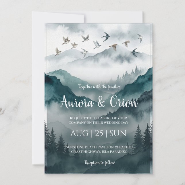 smoky mountain wedding invitations (Front)