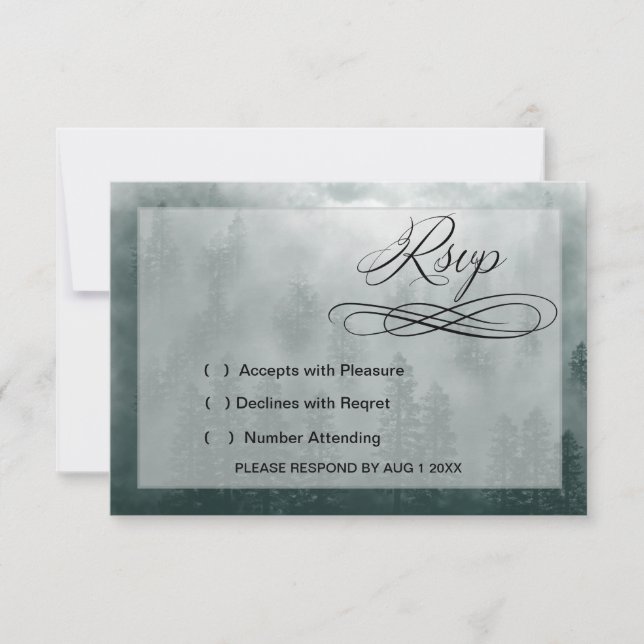 Smoky Mountain Wedding RSVP Card (Front)