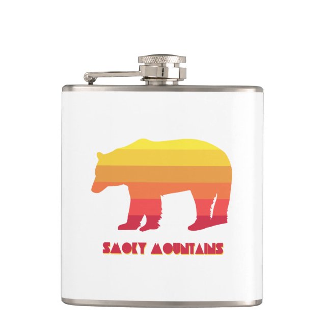 Smoky Mountains Bear Hip Flask (Front)