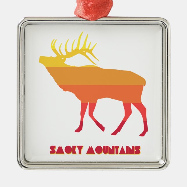Smoky Mountains Elk Metal Ornament (Front)
