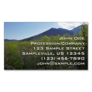 Smoky Mountains in Spring Landscape Magnetic Business Card