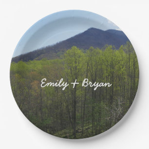 Smoky Mountains in Spring Landscape Paper Plate