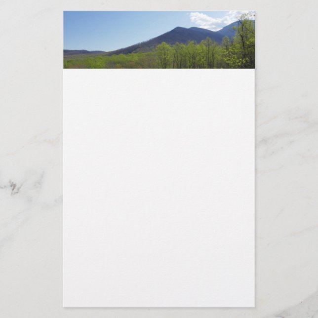 Smoky Mountains in Spring Landscape Stationery (Front)