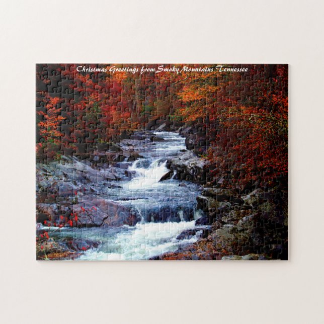 Smoky Mountains Tennessee. Christmas Greetings Jigsaw Puzzle (Horizontal)