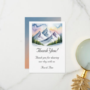 Smoky Mountains Winter Wedding Thank You Card