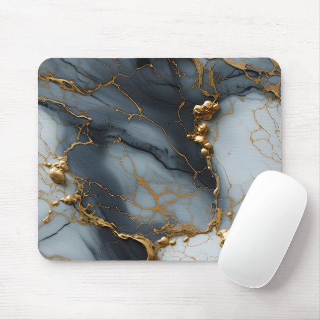 Smoky Onyx Marble with Golden Veins Mouse Pad (With Mouse)