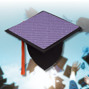Smoky Plum Glitter Style Horizontal Stripes Graduation Cap Topper