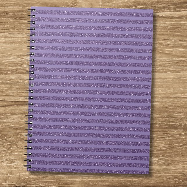 Smoky Plum Glitter Style Horizontal Stripes Notebook (Creator Uploaded)