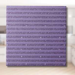Smoky Plum Glitter Style Horizontal Stripes Tile