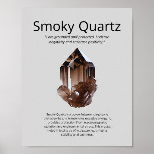 Smoky Quartz Crystal Meaning Poster