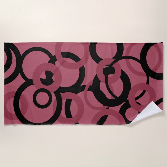 Smoky Topaz and Black Circles  Beach Towel (Front)