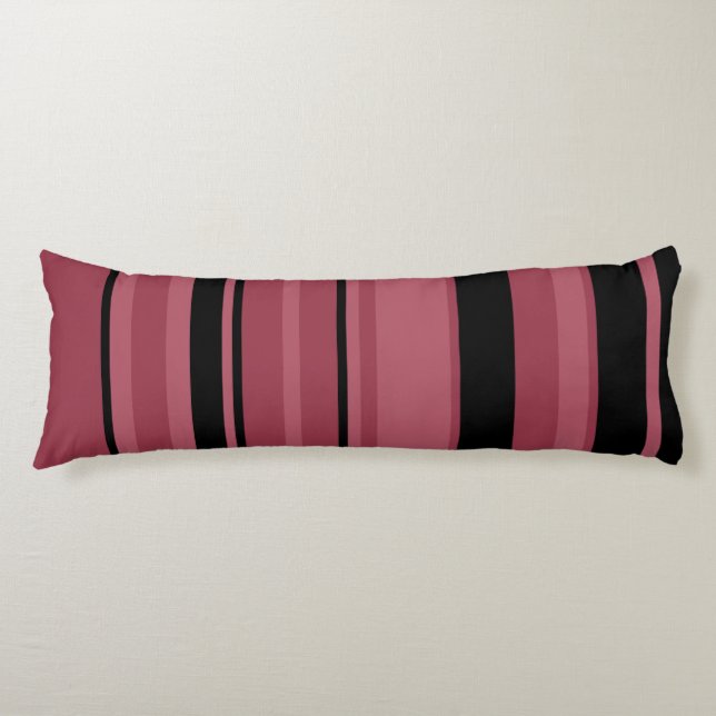 Smoky Topaz and Black Stripes   Body Pillow (Front)