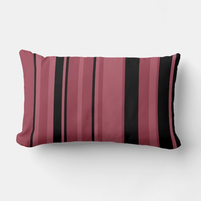Smoky Topaz and Black Stripes   Lumbar Pillow (Front)