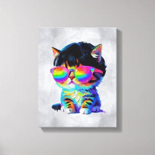 Smol Cute Funny Cat (Painting No. 1) Canvas Print