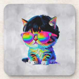 Smol Cute Funny Cat (Painting No. 1) Coaster