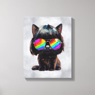 Smol Cute Funny Cat (Painting No. 3) Canvas Print