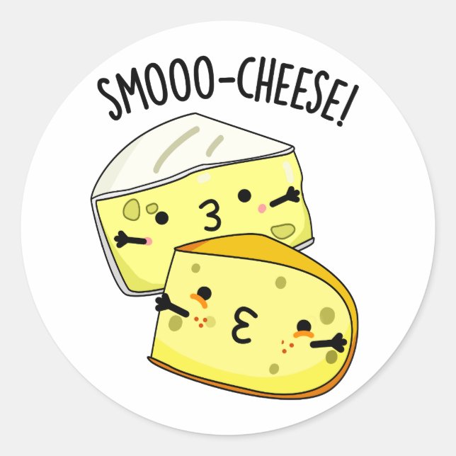 Smoo-cheese Funny Cheese Pun  Classic Round Sticker (Front)