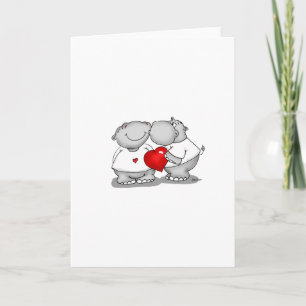 Smooch - Hippo Kiss Valentine's Day Holiday Card