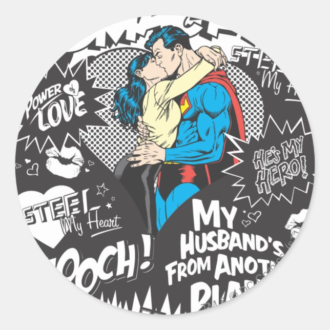 Smooch, Smack - Collage Classic Round Sticker (Front)