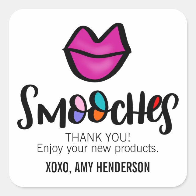 Smooches Square Sticker (Front)