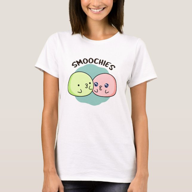 Smoochies Funny Kissing Mochi Pun  T-Shirt (Front)