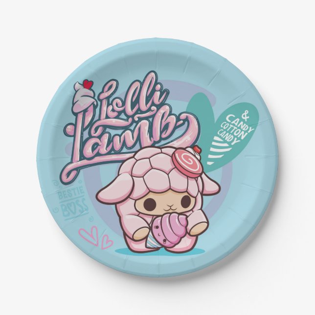 Smooshy Mushy Lolli Lamb Paper Plate (Front)