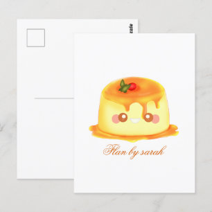 Smooth And Creamy Caramel Spanish Flan Postcard